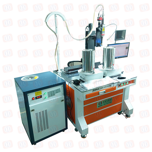 Double station rotary fiber laser welding machine