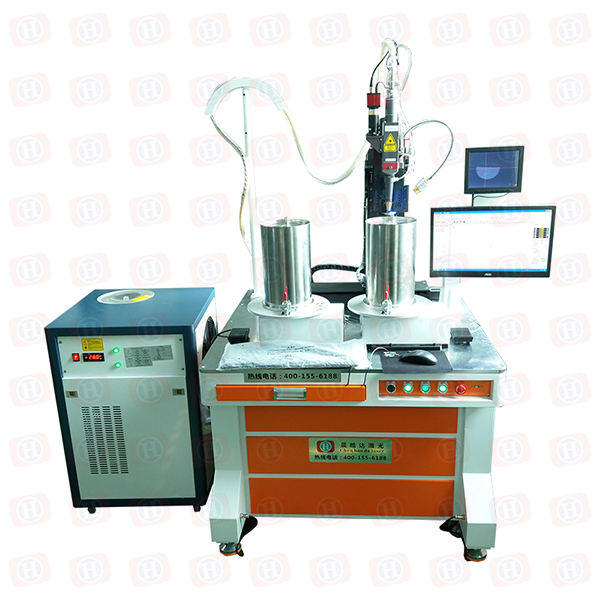 Double station rotary fiber laser welding machine