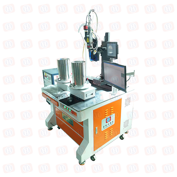 Double station rotary fiber laser welding machine