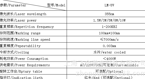 激光打标机图片参数图